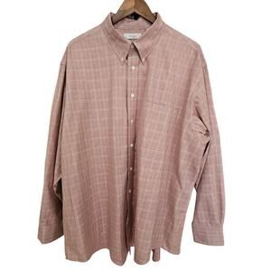 Turnbury Men's Glen Check Button-Down Shirt Red Size XXL